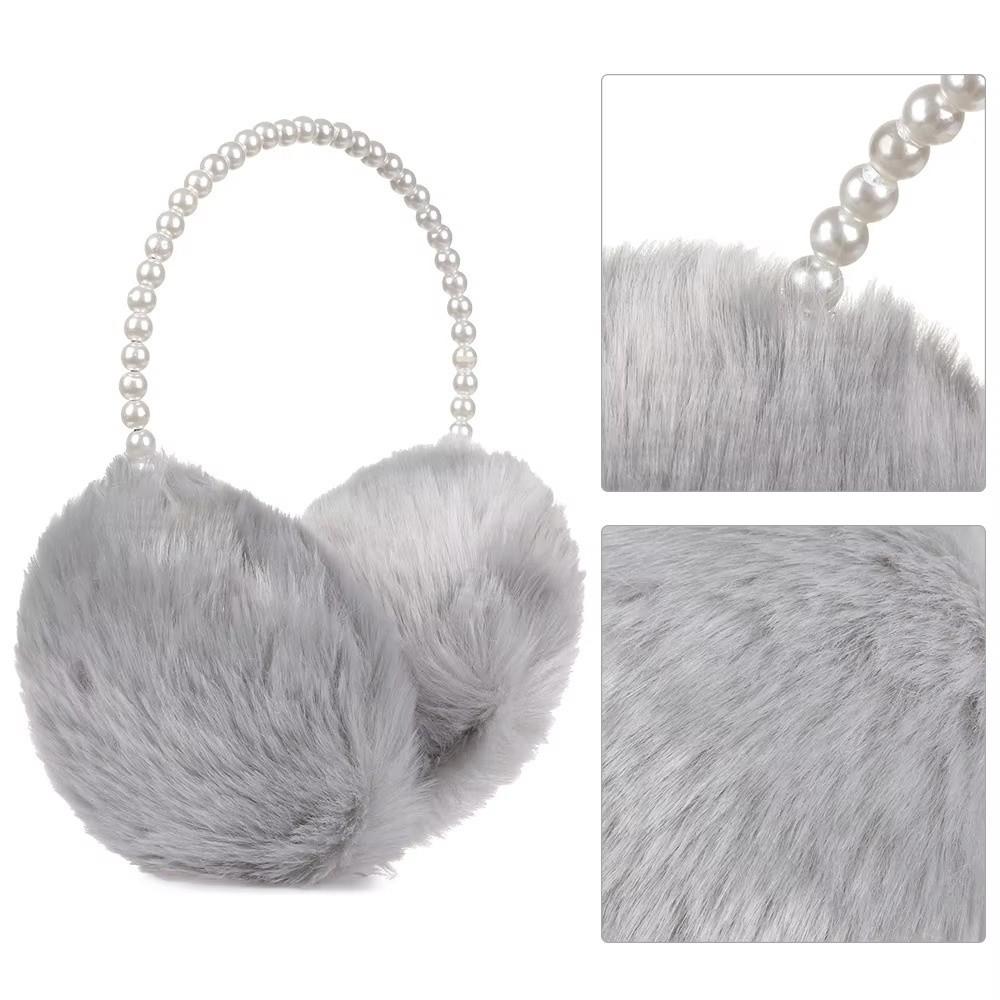 Protecting Ears Winter Plush Earmuffs Multifunctional Elegant Solid Color Fluffy Earmuffs