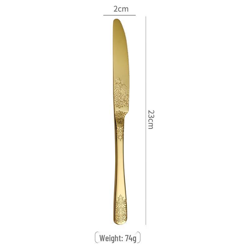 Abay Double-Headed Carved Gold Coffee Spoon