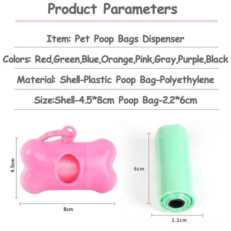 Pet Dog Poop Bag Bone Shape Dispenser Waste Garbage Carrier Holder Dispensers Poop Bag Dogs Trash Cleaning Tool Pet Products LS