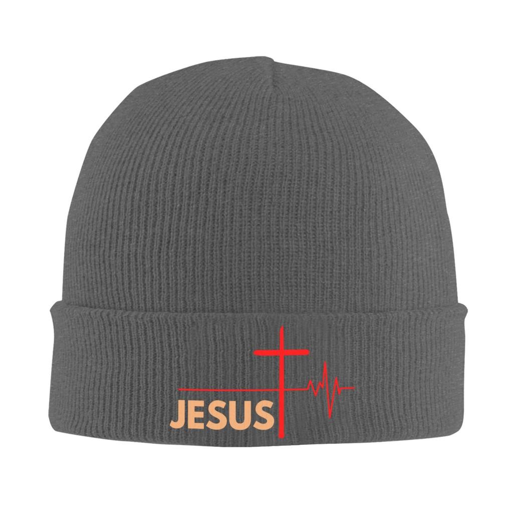Jesus Cross Knitted Hat for Unisex Unisex Knit Hats Winter Beanies Skull Cap Unisex Black Soft Warm Winter Hat Print Beanie Hat