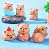 Mini Capybara Figurines Decors Waterproof Toy Playsets Miniature Doll Garden Figurines Cake Toppers Parties Favor
