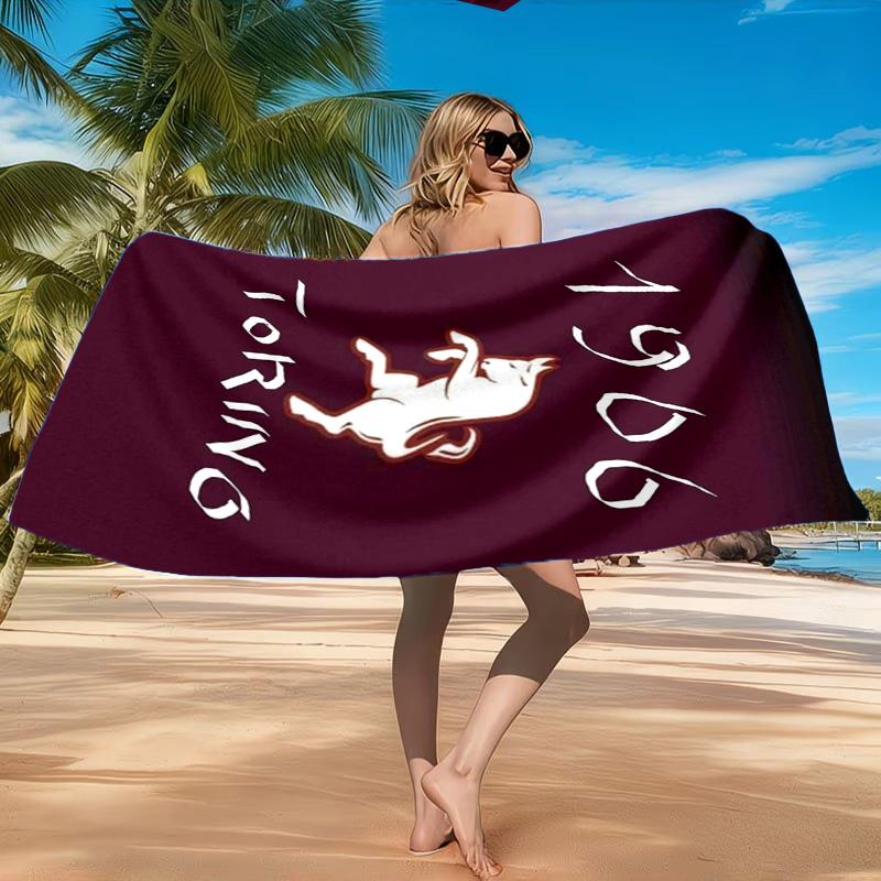 Asciugamano da Spiaggia con Stemma Torino Fc, Asciugatura Rapida, Facile da Curare, Adatto sia per il Fitness che per le Vacanze al Mare, Essenziale per lo Sport