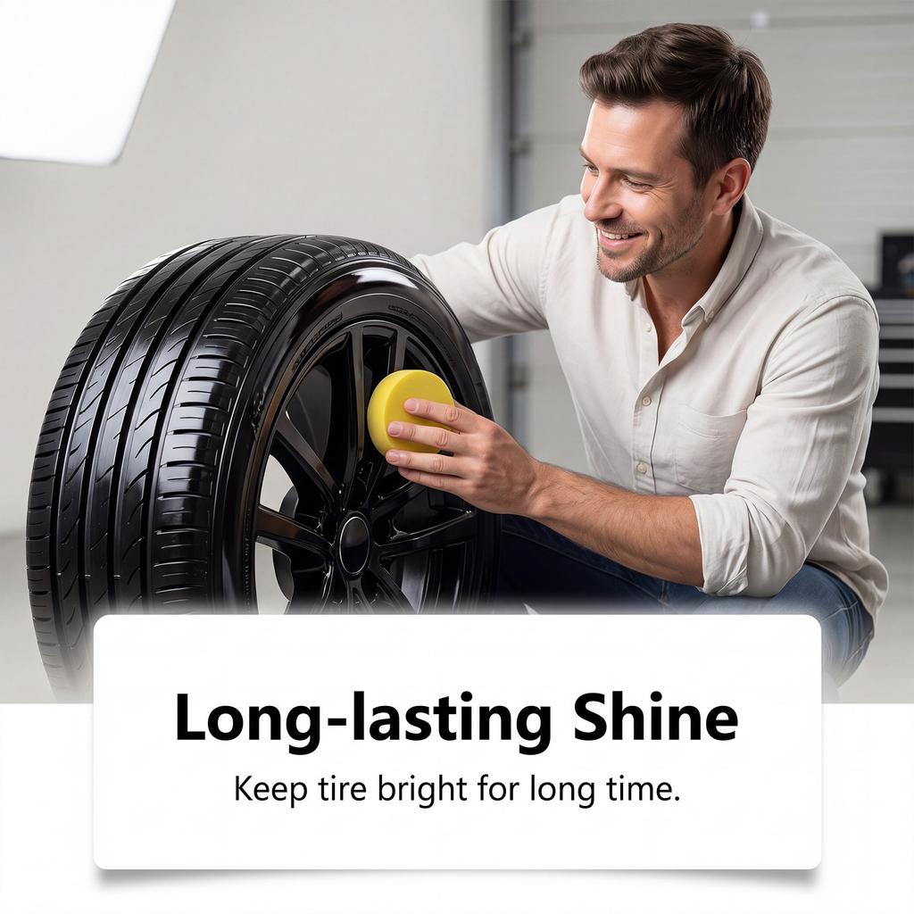 HOMONTH Tire Shine Gel Black Car Tire Daily Convenient Care Surface Polish Gloss Renew
