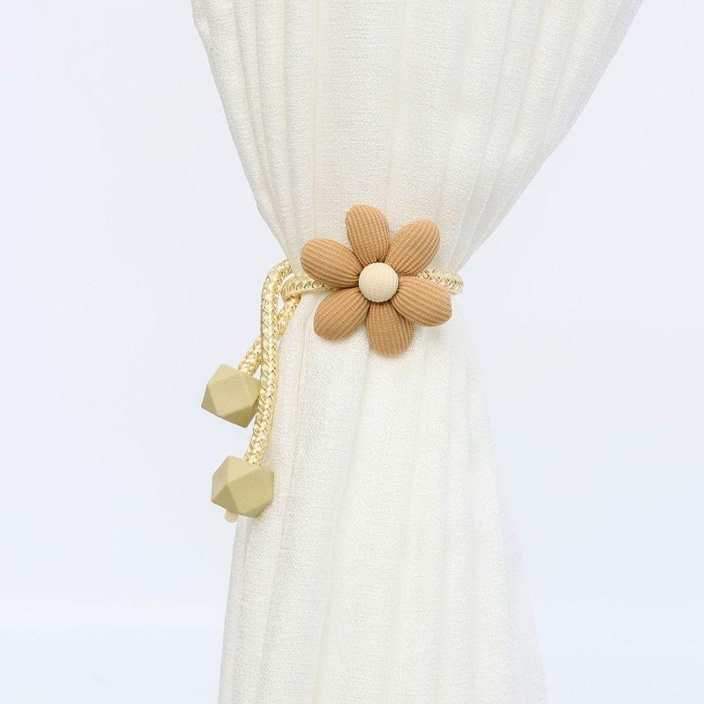 Cute No Punching Curtain Tieback Flower Shape Cartoon Window Curtain Buckles Curtain Rope Holders Kids Room