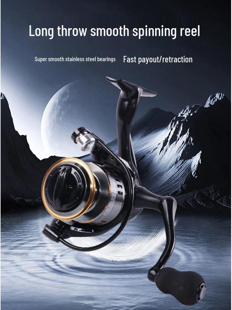 All-Metal Long Cast Surfcasting Spinning Reel with Sea Rod and Lure Compatibility