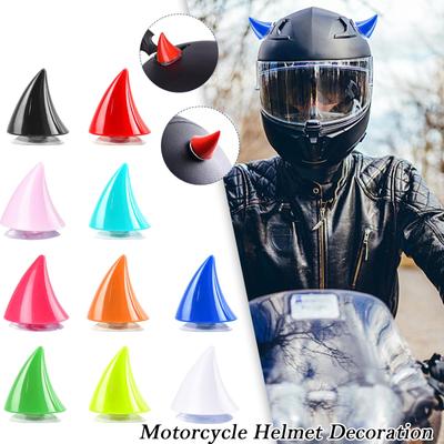 Motorcycle Helmet Rubber Devil's Horns Corner Helmet Decor Suction Cup For Motorbike Bicycle Headwear Parts Accessories E6K4