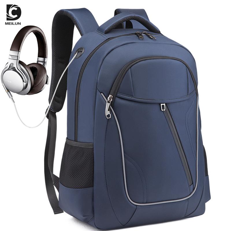 

Деловой рюкзак, мужской USB, простая компьютерная сумка из ткани Оксфорд, студенческая школьная сумка синий