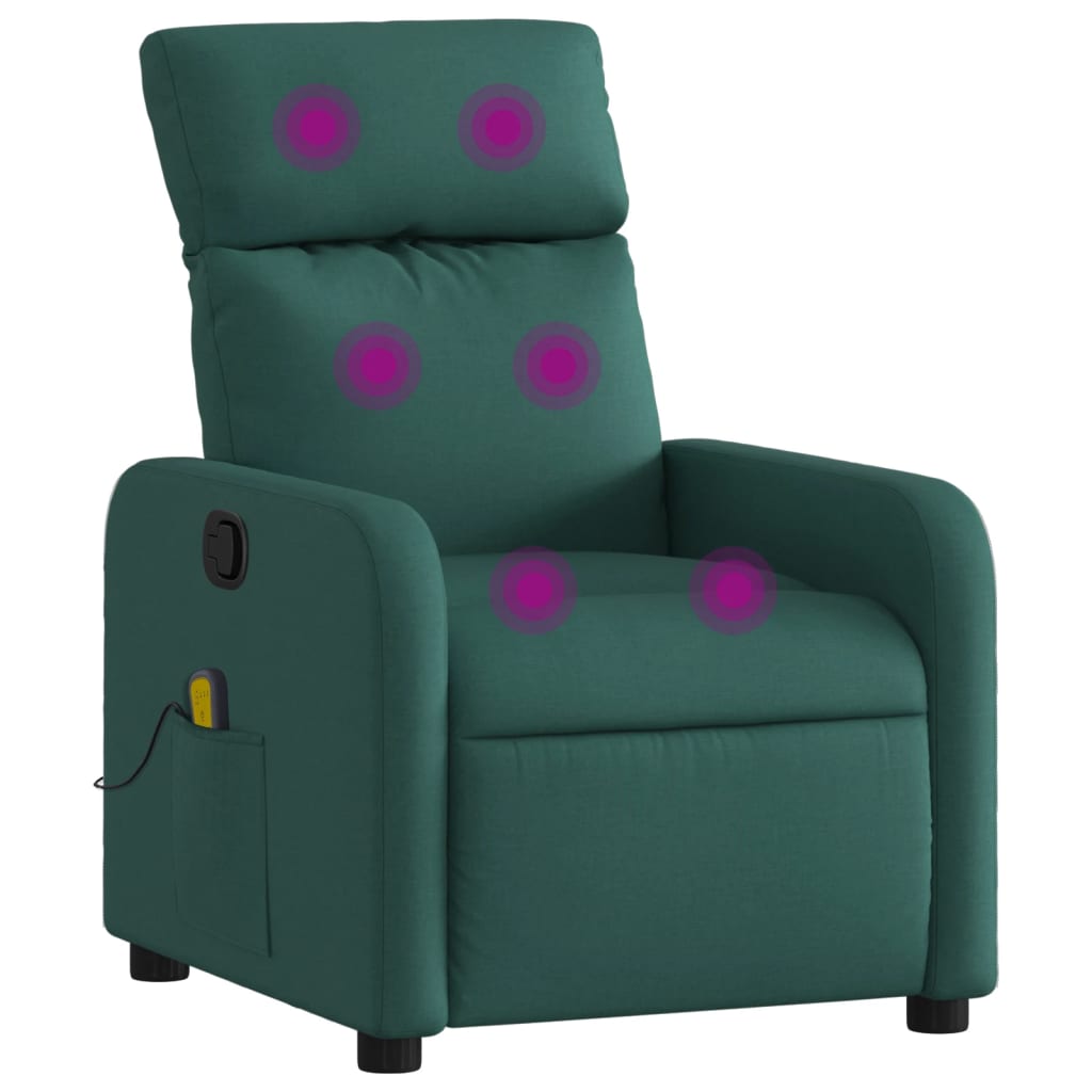 Massage Chair Dark Green Fabric