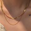 IF ME Layered Gold Snake Bone Chain Necklace for Women Simple Ins Vintage Collar Chain Choker Accessories