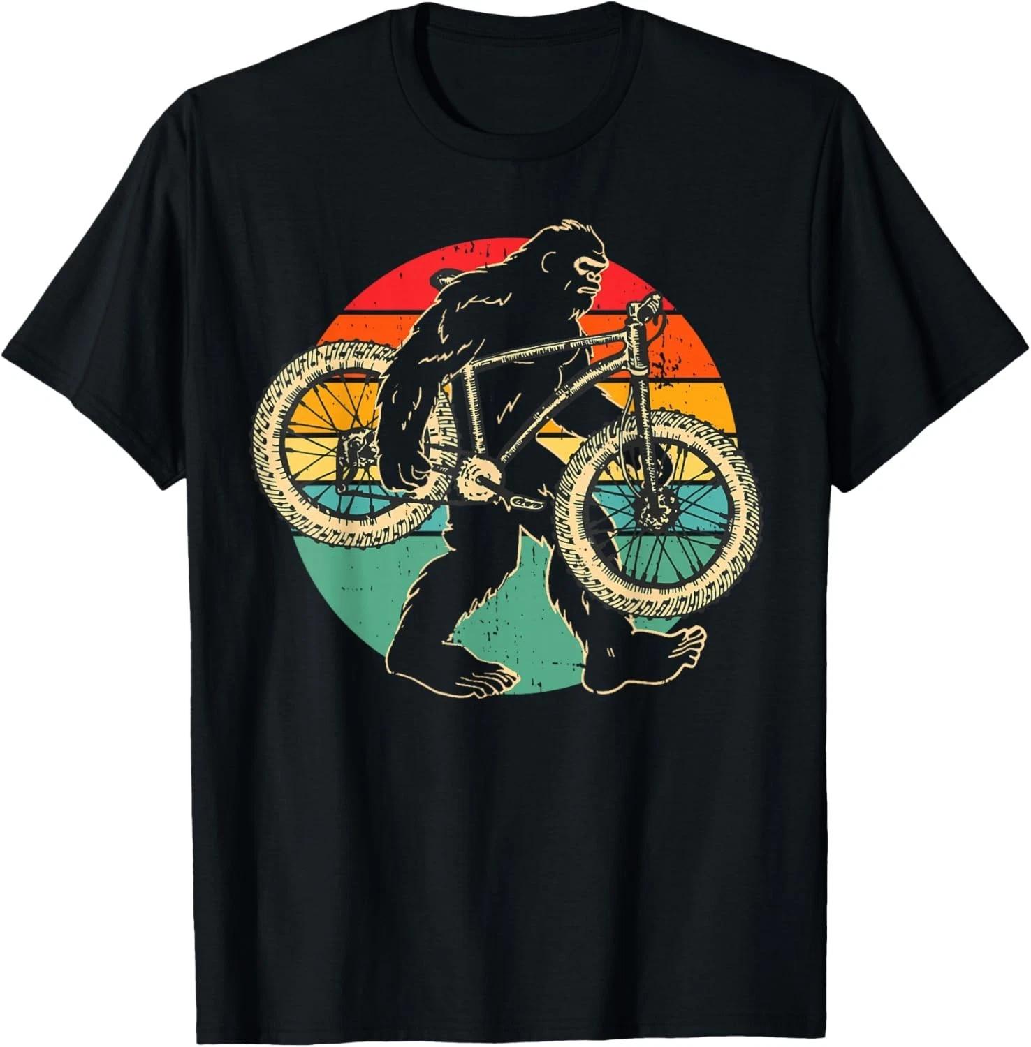 Vintage Bigfoot Mountain Bike MTB Biking Cycling Sasquatch Gift Unisex T-Shirt 3XL