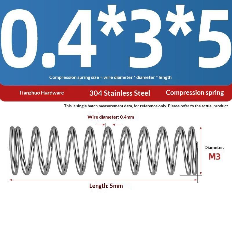 Spring Steel Pressure Return Spring Assortment 0.3/0.4mm Wire Dia 5-20mm Length for Hobbyist Craft Making Projects