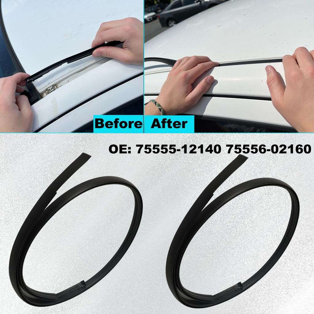 2pcs Right & Left Side Roof Drip Moulding Trim Rubber Set 7555602160 7555512140 For Toyota Corolla Sedan 2009 2010 2011 2012-13