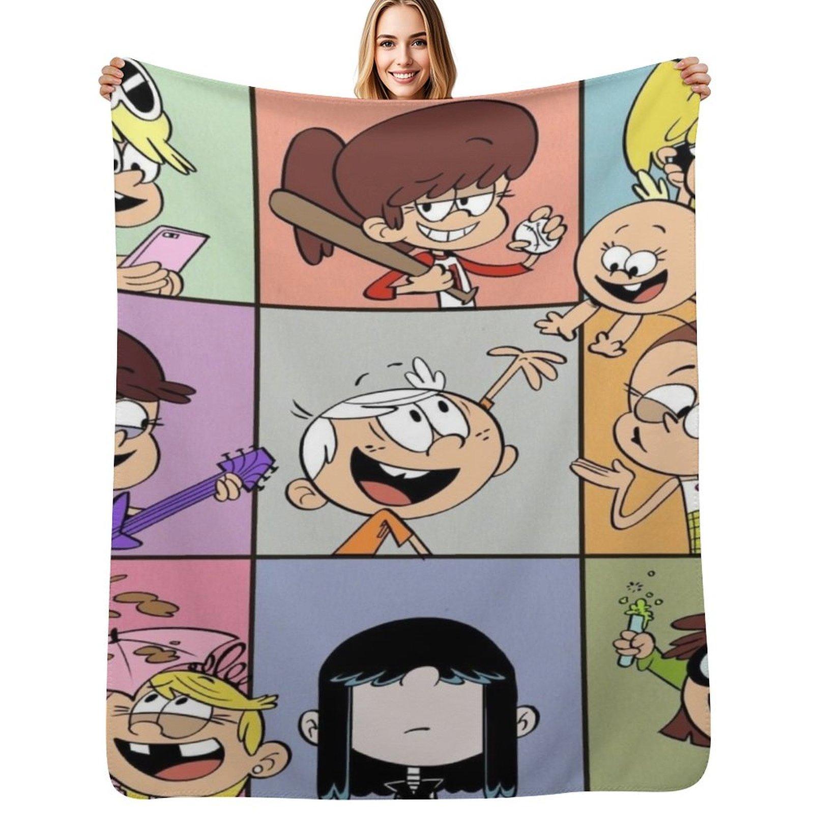 The Loud House Throw Blanket Machine Washable Soft Warm Blanket Size: 75*100cm, Weight: 230 GSM