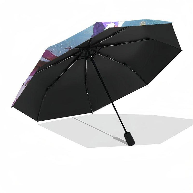 Fantasy Concert: Colorful Anime Characters MerchandiseUmbrella with Cute Design,Portable 3-Fold Compact Umbrella for Men&Women,Valentine's D