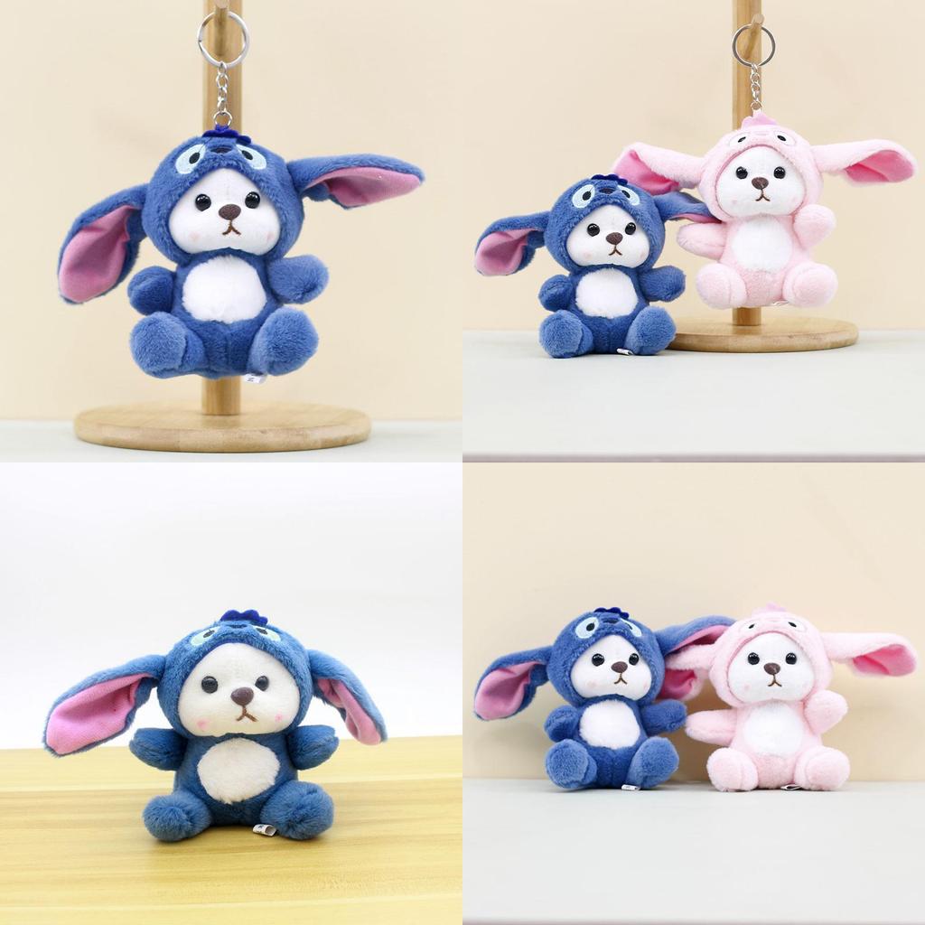 Adorable Pink Bear Keychain Plush Toy Soft And Cuddly 13cm Stuffed Animal