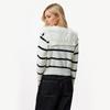 Women's Striped Splicing Long Sleeve Temperament V-Neck Casual Knitwear