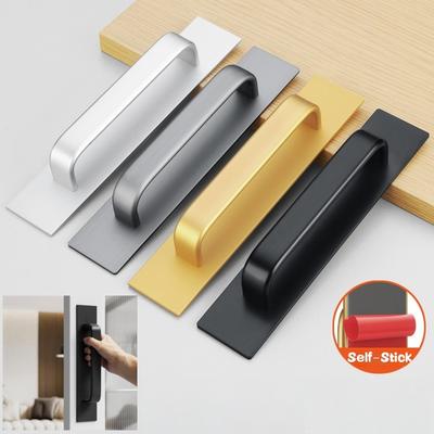 Self-Stick Adhesive Cabinet Handles,Entrance Door Handle,No-Drilling Easy Installation for Kitchen Cabinet Door Window Drawer