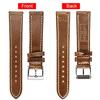 Hemsut Genuine Leather Watch Band, Horween Soft Leather Material, 22mm, Natural Leather Color + White Stitching, Stainless Steel Silver Watch Buckle,