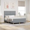 Bed Frame with Headboard Light Grey 140 x 190 cm Fabric