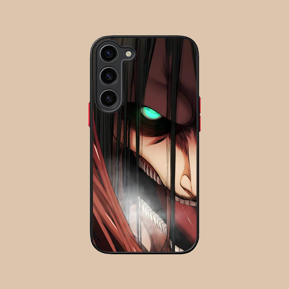 AOT Eren Yeager Silicone Mobile Phone Case for Samsung Galaxy S26 S25 S24 S23 S22 S21 Plus FE Ultra Colorful Cover