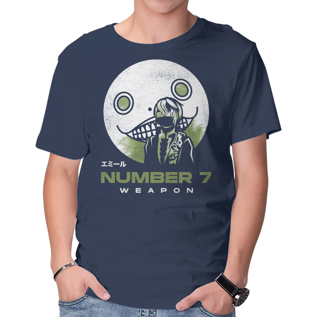 Unisex Crew Neck T-Shirt Emil Weapon Number 7 Graphic Short Sleeve Casual Tee M