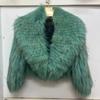Real Raccoon Fur Coat Quilted Braided Large Lapel Fur Coat High Waist Short Style Youthful Temperament Winter Top