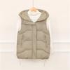 Winter New Down Cotton Vest Hooded Versatile Warm Sleeveless Vest Women's Vest Jacket