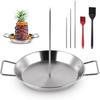 Stainless Steel Al Pastor Skewers - Reinforced Mexican Vertical Rack with 3 Removable Spikes (8”/10"/12”), Brushes, Durable & Corrosion-Resistant