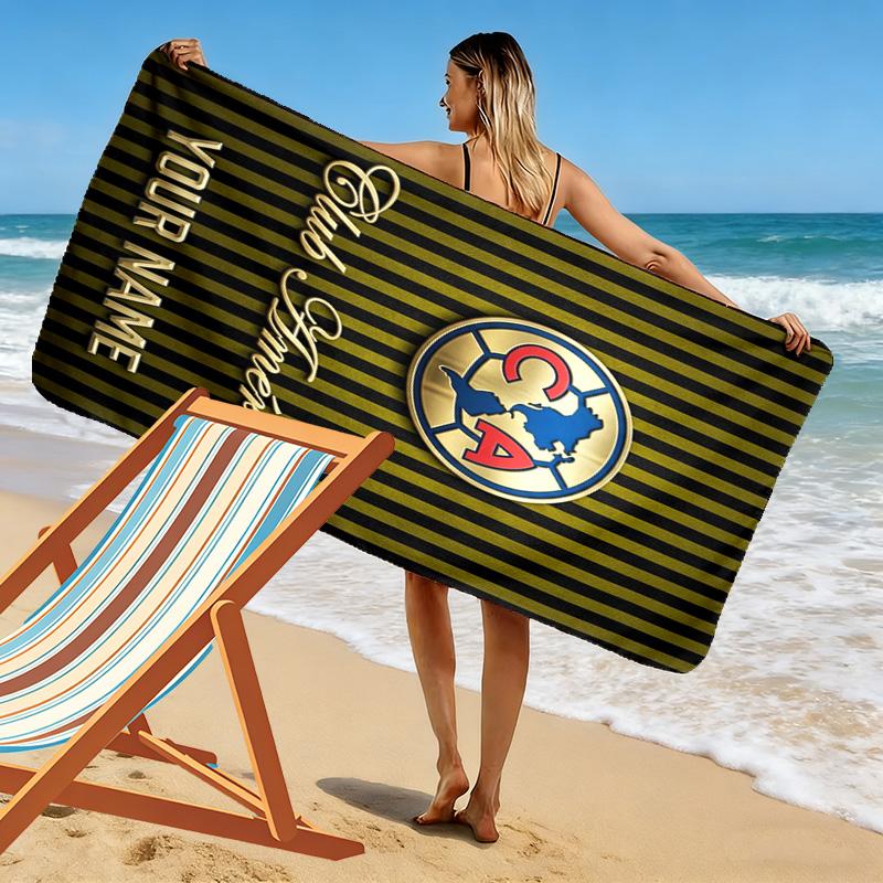 Name Custom Fc Club America Print Beach Towel, Large Soft Quick Dry Towel for Beach Camping Swimming
