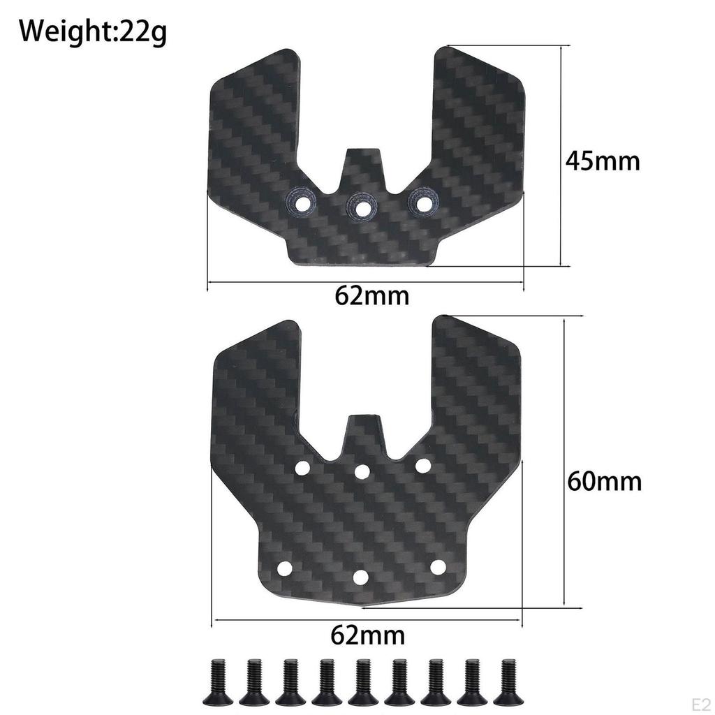 2 Pieces Skid Plate Carbon Fiber Sturdy Fittings Black Compatible RC Car Part Replace Parts Easy