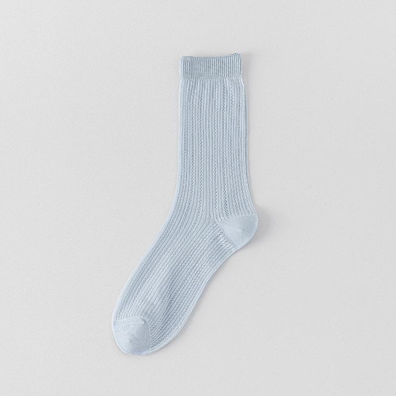 Women's Mulberry Silk Mid-Calf Mesh Socks - Antibacterial, Lightweight, Seamless, Slouchy, Ballet Style