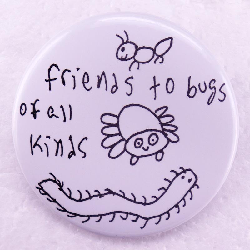 Insect Friend Tin Badge Brooch