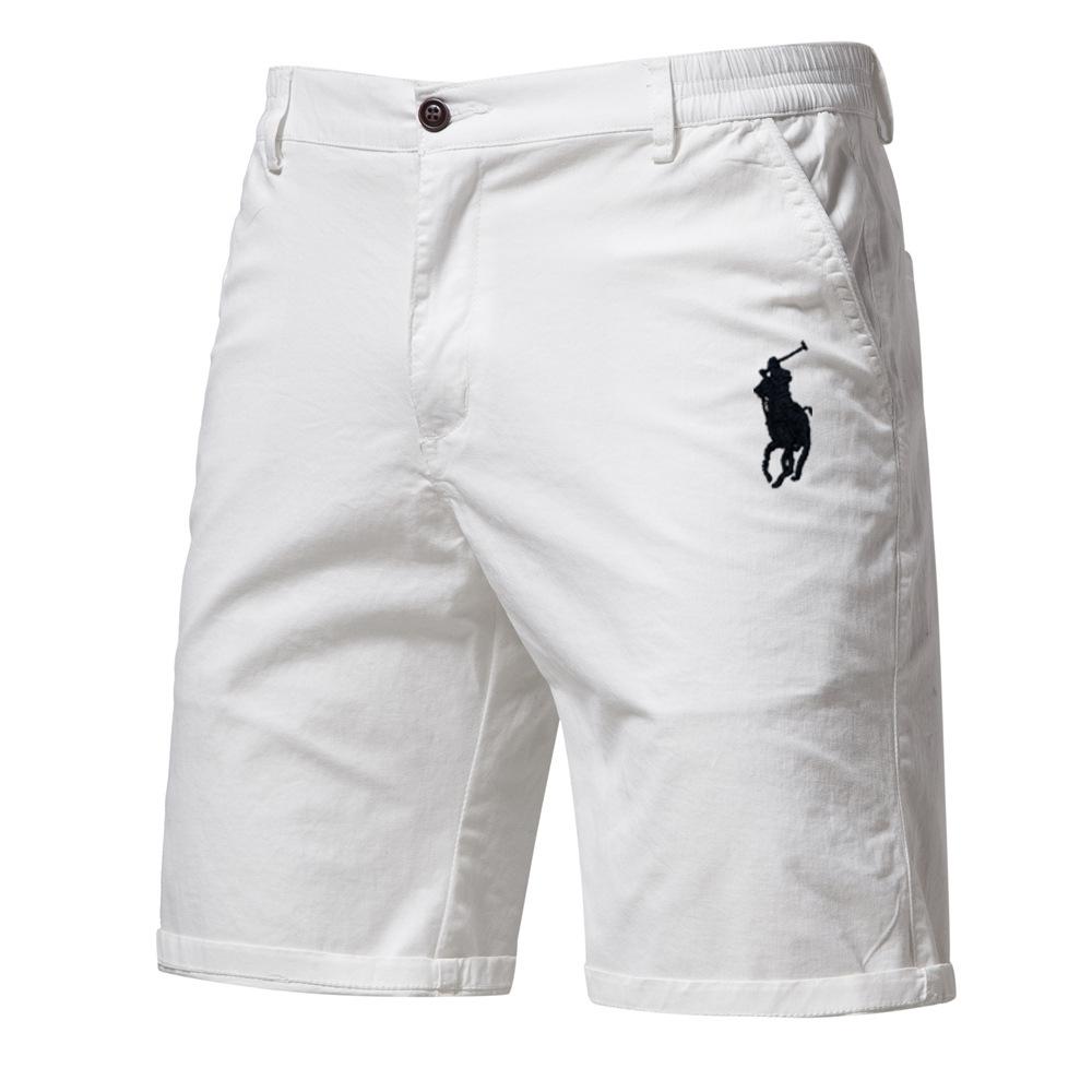 Polo Ralph Lauren Summer Pony Embroidered Cotton Solid Color Shorts for Men High Quality Casual Business Social Elastic Waist Beach Shorts
