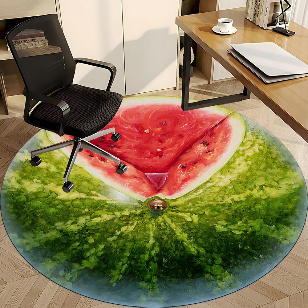 1pc Watermelon Slice Chair Carpet for Office Non-Slip, Machine Washable Rug for Office, Room - Holiday Decor, Machine Made yy251016143