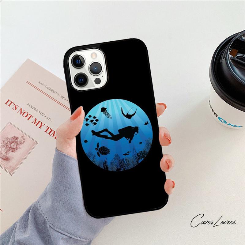 Scuba Diver Diving Phone Case For iPhone 17 Air 14 15 16 13 12 Max Cover For Apple iPhone 17 Air 11 Pro Max Plus Coque