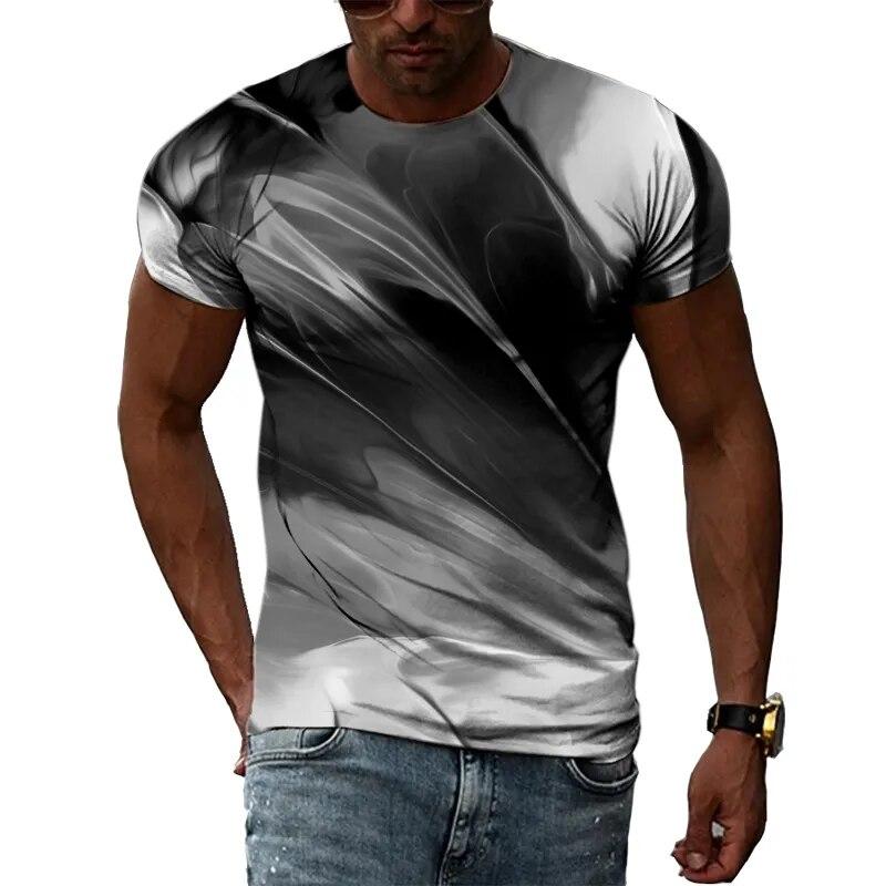 New 3D Graffiti Hip Hop Harajuku Ptinted Men T-shirts Summer Fashion Casual Street Style Tee Trend Personality Short Sleeve Tops
