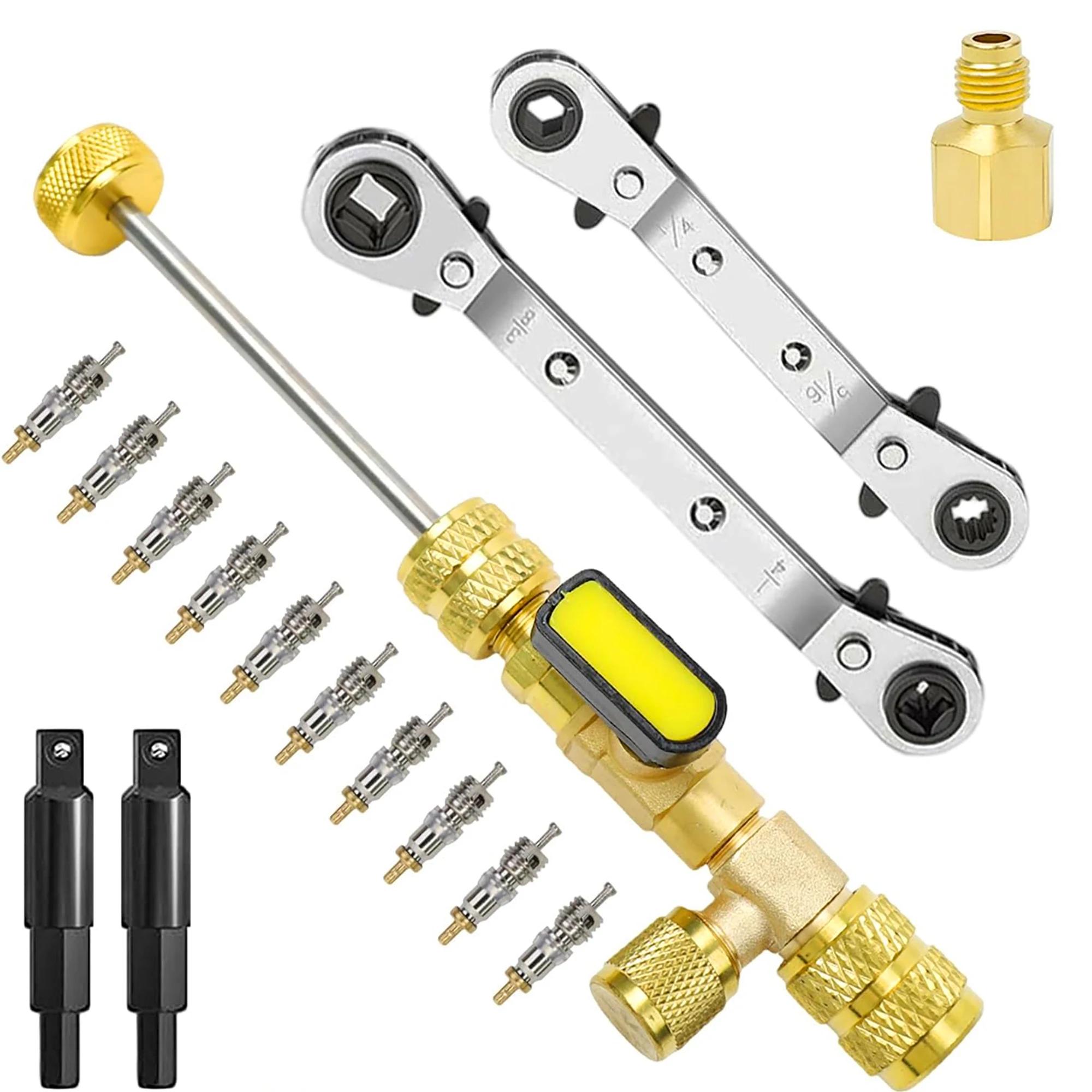 

Комплект для снятия катушки R410A R22, порты двойного размера 1/4 и 5/16 для систем HVAC R404A R407C R134A R12 R32