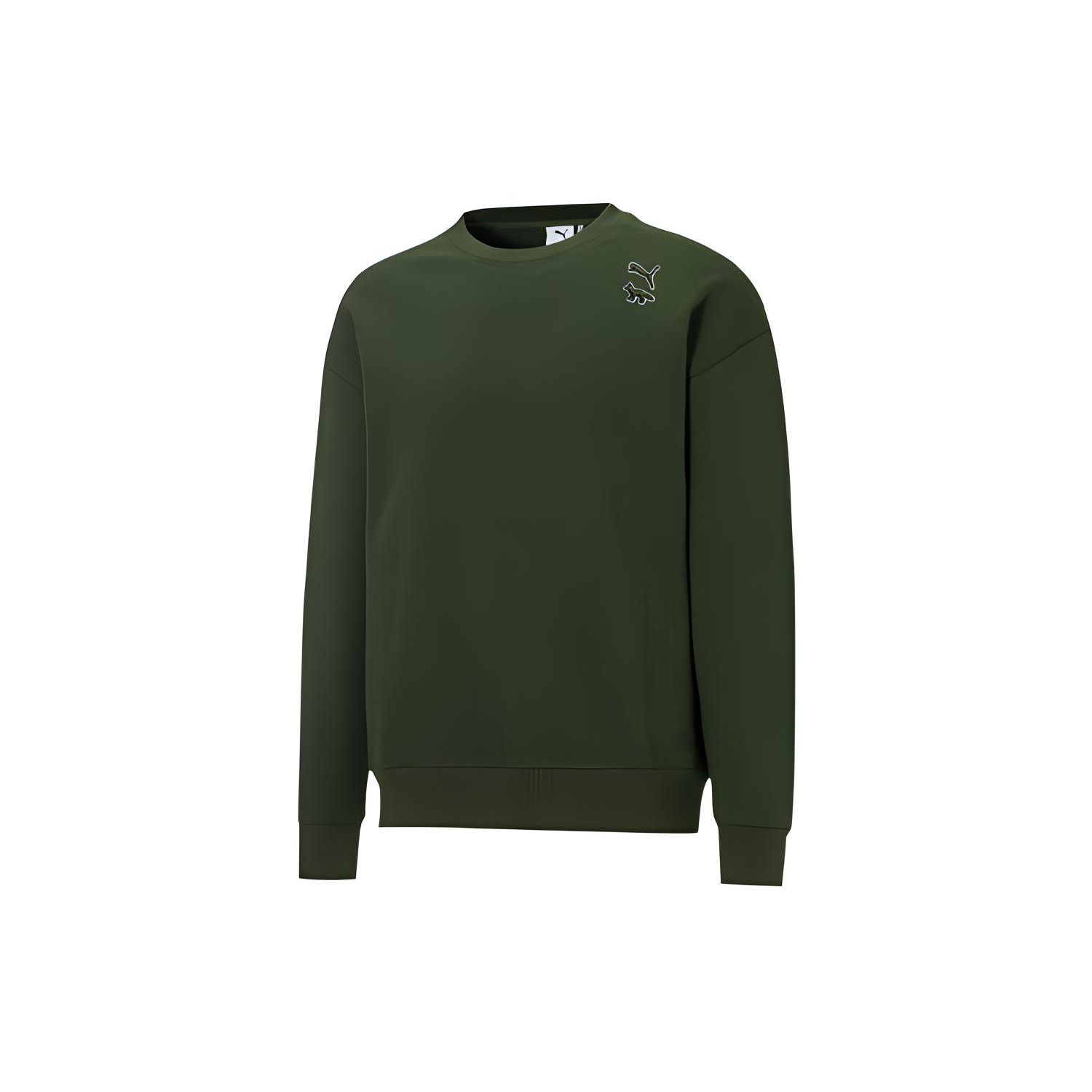 

Puma x Maison Kitsune Повседневная спортивная дышащая вязаная толстовка с круглым вырезом мужские топы зеленый 532324-94 S