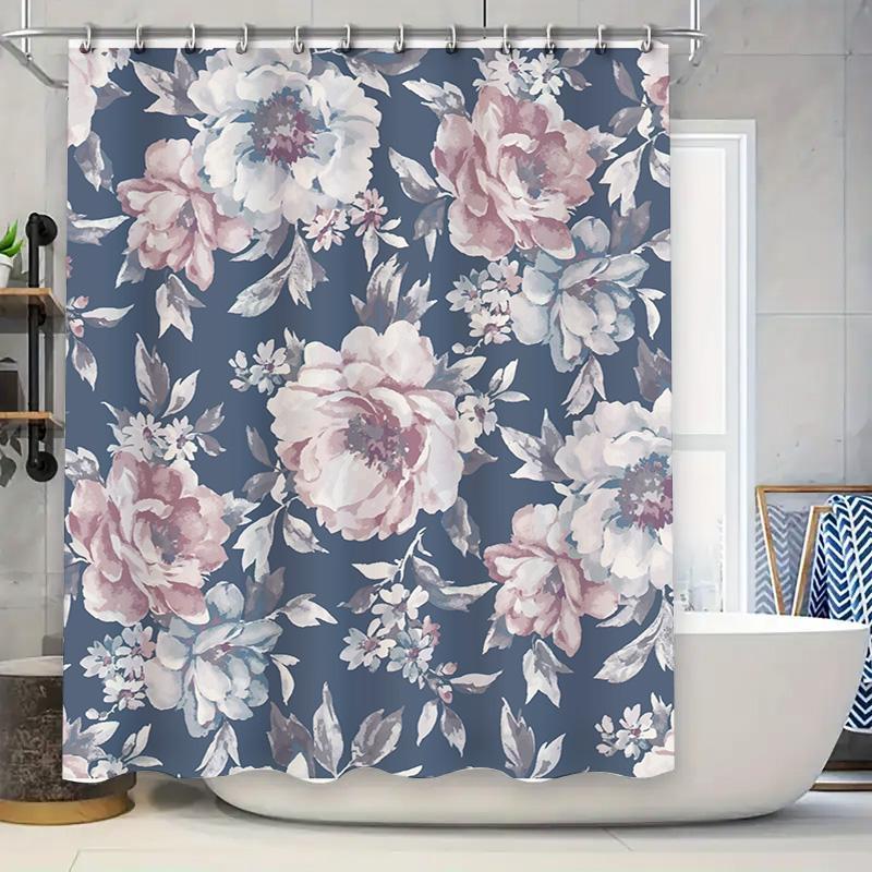 

Vintage Floral Shower Curtain Waterproof Bathroom Decor Home Decoration Soft Velvet Printed Curtains For Bathtub 72X84 Inches Pi W60H190(CM)-1 Pcs