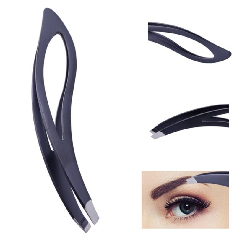 Buy Eyebrow Tweezers Stainless Steel Slanted Flat Point Tip Hair Removal Eye Brow Tweezers Cilp