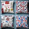 England Printed Cushion Cover Soft Decorative Pillow Case Suitable for Bedroom Sofa Car Travel Use