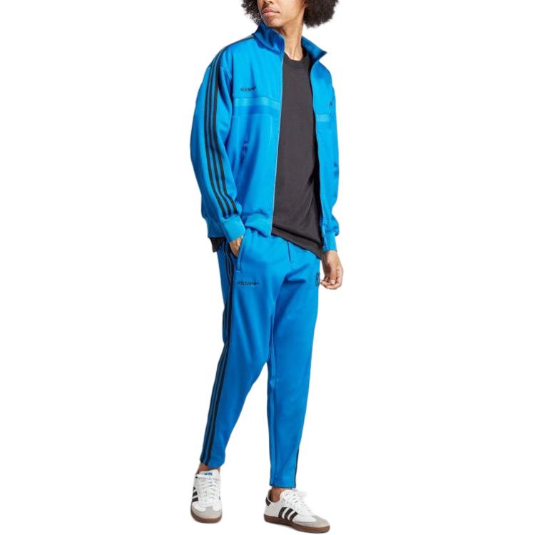 adidas Originals 83-C Jachetă Sport cu Fermoar și Guler Înalt cu Logo Trei Dungi Brodat Bărbați Jachetă Albastru IA2468