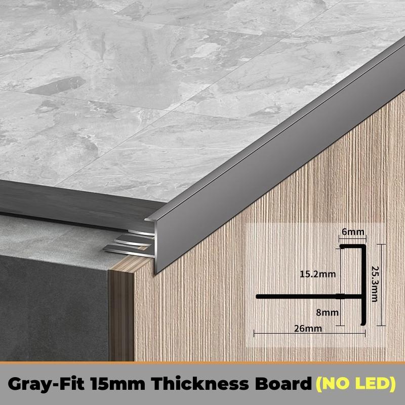 F-shaped Edge Banding LED Aluminum Profile Bendable Stair Protector Channel Bathroom Wall Border Corner Sealing Bar Strip Lights