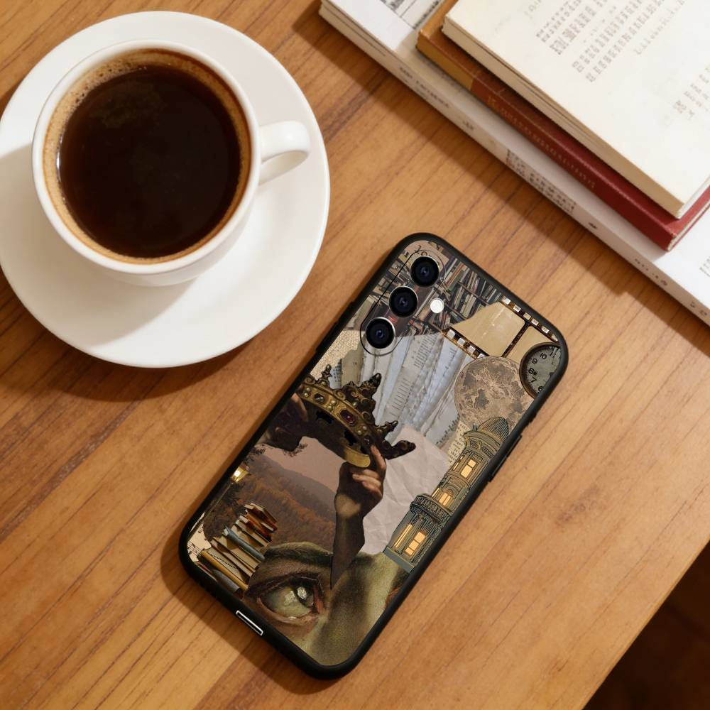 Renaissance Theme Phone Case For Samsung Galaxy A73,A72,A71,A70,A53,A52,A51,Soft Silicone Black Cover