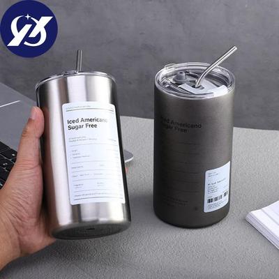 600 ml Kaffeetasse, effektive Isolierung, gute Abdichtung, auslaufsicher, doppelschichtig, mit Strohhalm, Edelstahl, Fruchtsaft, Milch, Kaffeetasse, Haushaltsgebrauch