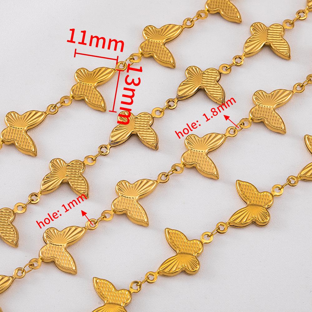 1Meter Stainless Steel Fashion Butterfly Design Link Chain for DIY Jewelry Necklace Bracelet Butterflies Chains Gifts Components