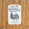 Fliegende Rentiere Rustikale Metall-Wandkunst 12x16 Zoll Vintage Weihnachts-Blechschild