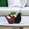 Creative Black and Brown Glossy Ceramic Birds Figurines Home Decorations Accessories Party (Pack of 2, Black and Brown)