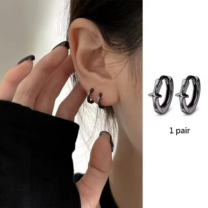 Sterling Silver Black Agate Earring for Women Geometry Water Droplets Versatile Design Gift Jewelry Dropshipping
