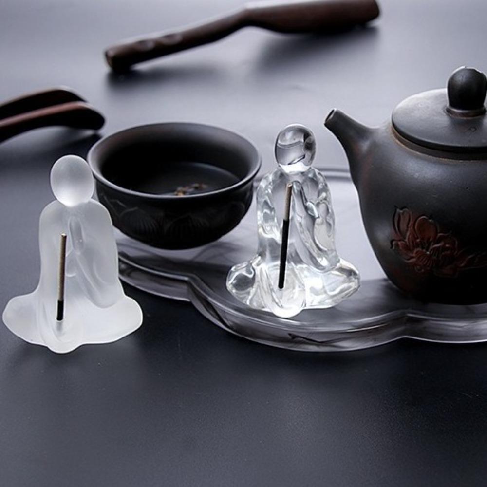 Finely Carved Tea Ceremony Ornaments Transparent Crystal Ornament Living Room